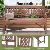 Gardeon Outdoor Garden Bench Wooden Chair 3 Seat Patio Furniture Lounge Natural ODF-BENCH-3SEAT-NTL-AB
