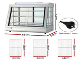 Devanti Commercial Food Warmer 1500W 3 Shelf Heated Display Cabinet FW-600M-SI