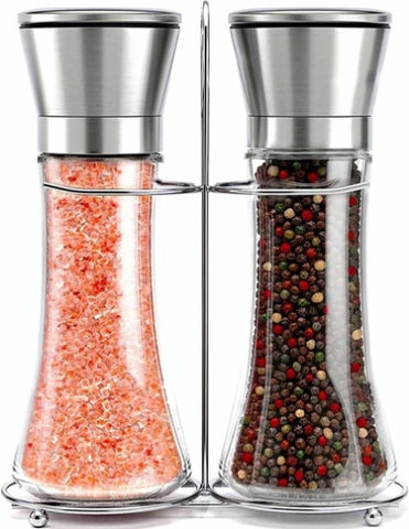 Modern Stainless Steel Salt and Pepper Grinder Set V178-83624