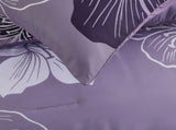 King Comforter Set, Dark Purple Floral 3-Piece Bedding, Soft Microfiber for All Seasons V745-MAB010862AJ3