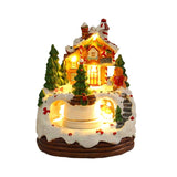 Christmas Snow House Resin Music Box Dual power supply via USB or batteries, compact 121216cm V1232-SDBYH-001
