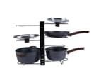 56cm Kitchen Pot/Pan/Lid Holder Cupboard Double Organiser Rac - Black V563-KU0185