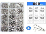 500 Pcs Stainless Steel Box Set M3 M4 M5 Round Head Bolt Screw Nut Disc Head Internal Hex Screw V1237-ZY-715-272
