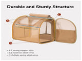 Brown Expandable Breathable Outdoor Portable Large Space Cat Backpack - Pet Carrier for Cats and V888-ELOSUNG34244
