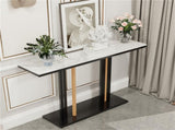 Heavy Duty Marble Entry Console Table Extra Large Sofa Table Accent Furniture V767-JJ-XZ777-BLB