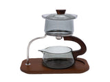 Teapot Set Water Separation Infuser Fairness Cup Tea Brewing Kit High Borosilicate Glass Solid Wood V1294-YM0901-3118260015611