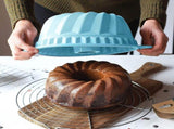 Silicone Fluted Pans, Non-stick with Sturdy Handle, Baking Molds, Perfect Bakeware for Cake, Jello, V1370-AZ4-06536