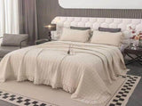 100% Cotton Embossed Cream Fringe Luxe Coverlet Bedspread Set V745-MMPAC061115Q13U