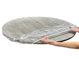 Clear Vinyl Round Fitted Tablecloth Waterproof Elasticized Table Cloth Plastic Table Cover Protector V1192-AZ-W-17774