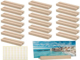 20-Pack Natural Wood Card Holders with Double-Sided Adhesive Dots for Photos, Postcards and Place V1188-MS-731-097