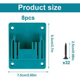 8 Pcs Holder Tools Wall Compatible with Makita 18V, Blue Cyan, Mounted Der Perceuse for Makita V1237-MS-626-275