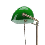 Vintage Desk Lamp Plug In Table Lamp with Green Glass Shade Pull Chain Switch for Home Bedroom Study V1294-YM0901-3119260009012
