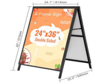 A Frame Sidewalk Sign, 61x91cm Heavy Duty Slide-in Signboard Holder, Double-Sided Folding Sandwich V952-XHBZA2436INCHM1FCV0