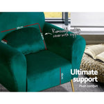 Artiss Armchair Green Velvet Caroline UPHO-C-ARM-8026-GR