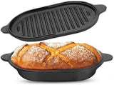 Cast Iron Bread Pan with Lid, 2-in-1 Dutch Oven Bread Baking Set for Baking Searing and Stewing, V1237-ZY-924-190