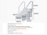 4-Step Grey Robust Pool Ladder of 2 Handrails for 1219.2-1371.6 mm Pools V952-DXYCTLTSFSSLS1J0IV0