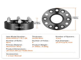 2" 6"x5.5" Wheel Spacers Wheel Adapters 6 Lug Forged Spacer 4 PCS Black V952-LSSFLP2YC6X57ERXKV0