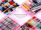 3-Tier Pink Craft Storage Container,Stackable Organizer Box with Dividers for Art Supplies,Beads, V1192-AZ-W-31833
