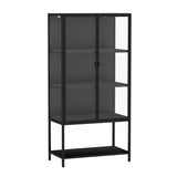 Stacked Glass Display Cabinet Collections Storage DBOX1004-4-D-BK