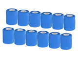 12Pcs Bandage Wrap Natural Latex Elastic Self Adhesive Wrap for Cows Dogs Horses 10cm Blue V1294-YM0523-3111220104713