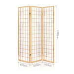 Artiss 3 Panel Room Divider Screen 131x179cm Natural RD-4019-3P-NT