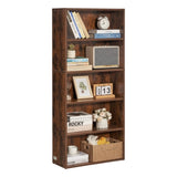 VEVOR 5-Tier Narrow Bookshelf 134cm Wooden Open Bookcase Adjustable Shelf Brown V952-BSSJZFXBHB1LXY2KAV0
