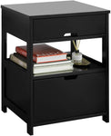 Black Bedside Table with 2 Drawers V178-58571