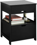 Black Bedside Table with 2 Drawers V178-58571