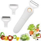 Cordless 3 Blade Electric Peeler, Handheld Electric Vegetable Peele, USB Rechargeable Potato Peeler V1369-AZ3-W-20280