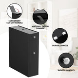 Artiss Bathroom Storage Cabinet Toilet Slim Tissue Box Caddy Holder Side Wooden Black FURNI-G-TIS382-BK