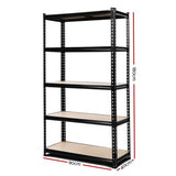 Giantz 1.8M Garage Shelving Warehouse Rack Pallet Racking Storage Shelve Black WR-E-9X18-BK