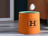 Open Top Trash Can Plastic Double Layer Thick Round Mini Trash Can for Bedroom Office Orange 13L V1294-YM0703-3117230060512