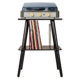 Gadhouse Brad MKII Record Player - Grey Entertainment Stand Bundle - Black V398-GAD0102-ST