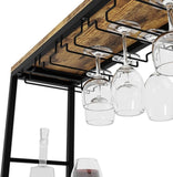 CARLA HOME Large Wine Rack for 20 Bottles with Wood Countertop and Sturdy Metal Frame LSB-36135
