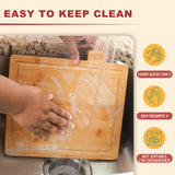 CARLA HOME Bamboo Cutting Board Set with Stand, 4 Pieces for Kitchen V178-36480