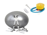 Gray Rebound Yoga Ball with Adjustable Shoulder Belt & Pump 45cm Inflatable Exercise Ball for Core V1308-DSZKI-2152-1