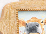 Cow W Daisies Framed Wall Art 38cm V637-91251COW