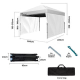 RED TRACK 3.6x2.2m Ultra Compact Folding Gazebo, Walls, Carry bag, Portable Outdoor Popup Marquee V219-OTDGZBRT2WWA
