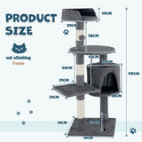 Cat Tower Tree Scratching Post Dark Grey Condo 112cm V178-66918