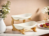 **Nordic-Style Two-Tier Extendable Fruit Tray Creative Living Room Snack Stand, Adjustable Height, V1106-SGTP2F001