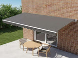 Outdoor Folding Arm Awning Retractable Sunshade Canopy Grey 4.0m x 2.5m V63-842741