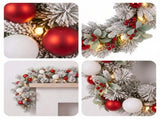 Christabelle 61cm Snowy Elegance Wreath 2.74m Snowy Elegance Garland CMB-SENSE-WG