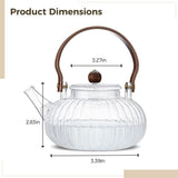 Glass Pumpkin Teapot, 30oz Borosilicate Glass Tea Kettle with Handle, Stovetop Safe Tea Maker, V1369-AZ3-W-08686