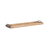 Handcrafted Long Tray w Black Handles 70cm V637-50504TRA