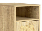 Levede Narrow Bedside Table 2 Pcs with Storage Boho Rattan Wood NI1099-2PC-AU