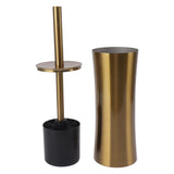 Household Toilet Brush Kit Bathroom Stainless Steel Golden Toilet Brush with Brush Holder Small V1294-YM0901-3112230040811