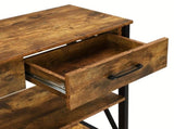 Console Table with 3 Drawers, Industrial Entryway Table with 3 Tier Storage Shelves V1127-C-CNT4-BR