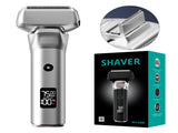 Silver Reciprocating 5-Blade Beard Trimmer - Waterproof Electric Razor for Full-Body Use V888-ELOSUNG28302
