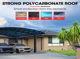 SHADE SHIELD Arched Double Carport 6.0m x 5.5m x 2.98m, Aluminium Alloy Frame, Polycarbonate Roof, V219-CPRDBLPCDM2A