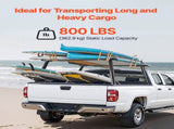 Truck Ladder Rack, 53.3-80.01 cm Height, Adjustable Non-Drilling Aluminum Cargo Rack with Sidebar, V952-PKHJTJKLDCBKLL6NPV0